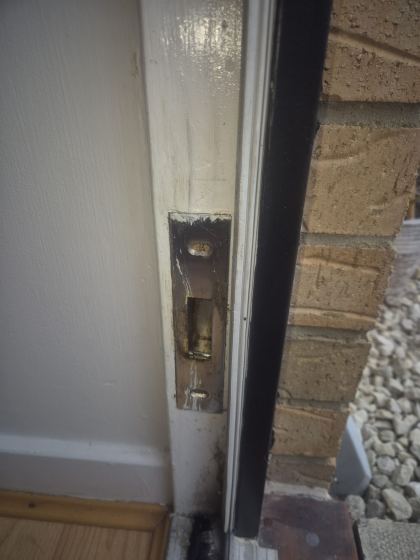 DW Locksmiths door realignment in Sacriston